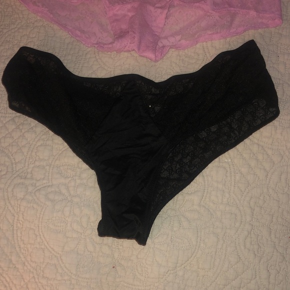 Victoria's Secret Pink and Black Lace Panties - Picture 2 of 5